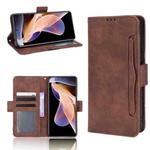 For Xiaomi Poco X4 NFC /Redmi Note 11 Pro China Skin Feel Calf Texture Card Slots Leather Phone Case(Brown)