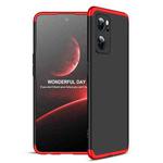 For OPPO Reno7 Global GKK Three Stage Splicing Full Coverage PC Case(Black Red)