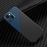 Carbon Fiber Texture Phone Case For iPhone 13(Black Blue)