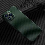 Carbon Fiber Texture Phone Case For iPhone 12 Pro(Green)