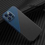 Carbon Fiber Texture Phone Case For iPhone 12 Pro Max(Black Blue)