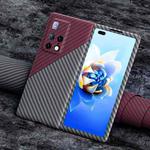 For Huawei Mate X2 Carbon Fiber Texture Phone Case(Black Red)