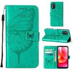 For Motorola Moto G 5G 2022 Embossed Butterfly Leather Phone Case(Green)