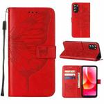 For Motorola Moto G 5G 2022 Embossed Butterfly Leather Phone Case(Red)