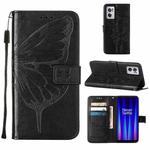 For OnePlus Nord CE 2 5G Embossed Butterfly Leather Phone Case(Black)