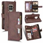 For Doogee S86 / S86 Pro Litchi Texture Zipper Leather Phone Case(Brown)
