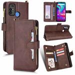 For Doogee X96 Pro Litchi Texture Zipper Leather Phone Case(Brown)