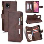 For Sharp Aquos Zero6 / Aquos Air Litchi Texture Zipper Leather Phone Case(Brown)