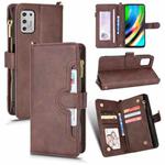 For Motorola Moto G Stylus 5G 2021 Litchi Texture Zipper Leather Phone Case(Brown)