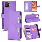 For OPPO F17 / A73 4G / A73 2020 Litchi Texture Zipper Leather Phone Case(Purple)