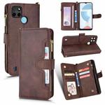 For OPPO Realme C21Y Litchi Texture Zipper Leather Phone Case(Brown)