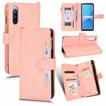 For Sony Xperia 10 III Litchi Texture Zipper Leather Phone Case(Pink)