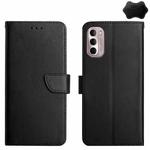 For Motorola Moto G Stylus 4G 2022 Genuine Leather Fingerprint-proof Horizontal Flip Phone Case(Black)