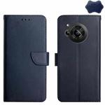 For Sharp Aquos R7 Genuine Leather Fingerprint-proof Horizontal Flip Phone Case(Blue)