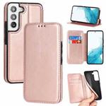 For Samsung Galaxy S22+ 5G Knight Magnetic Suction Leather Phone Case(Rose Gold)
