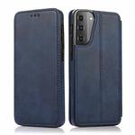 For Samsung Galaxy S21 5G Knight Magnetic Suction Leather Phone Case(Blue)