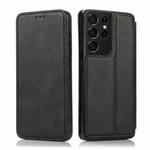 For Samsung Galaxy S21 Ultra 5G Knight Magnetic Suction Leather Phone Case(Black)