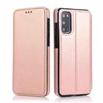For Samsung Galaxy S20 Knight Magnetic Suction Leather Phone Case(Rose Gold)