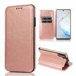 For Samsung Galaxy Note10 Knight Magnetic Suction Leather Phone Case(Rose Gold)