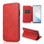 For Samsung Galaxy Note10 Knight Magnetic Suction Leather Phone Case(Red)