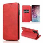 For Samsung Galaxy Note10+ Knight Magnetic Suction Leather Phone Case(Red)