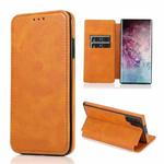 For Samsung Galaxy Note10+ Knight Magnetic Suction Leather Phone Case(Khaki)
