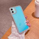 Color Plated Crystal Diamond Phone Case For iPhone 12(Gradient Blue)