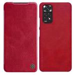 For Xiaomi Redmi Note 11S NILLKIN QIN Series Crazy Horse Texture Leather Case(Red)