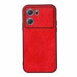 For OPPO K10 5G Accurate Hole Crazy Horse Texture PU Phone Case(Red)
