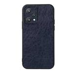 For OPPO Realme 9 Pro Accurate Hole Crazy Horse Texture PU Phone Case(Blue)