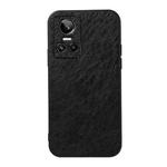 For OPPO Realme GT Neo 3 Accurate Hole Crazy Horse Texture PU Phone Case(Black)