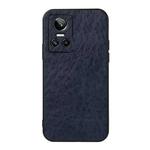 For OPPO Realme GT Neo 3 Accurate Hole Crazy Horse Texture PU Phone Case(Blue)