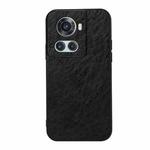 For OnePlus Ace Accurate Hole Crazy Horse Texture PU Phone Case(Black)