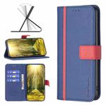 For vivo Y11 / Y15 / Y12 / Y17 BF13 Color Matching Cross Texture Leather Phone Case(Blue)