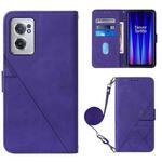 For OnePlus Nord CE 2 5G Crossbody 3D Embossed Flip Leather Phone Case(Purple)