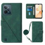 For OPPO Realme C31 4G Crossbody 3D Embossed Flip Leather Phone Case(Dark Green)
