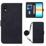 For Sony Xperia ACE III Crossbody 3D Embossed Flip Leather Phone Case(Black)