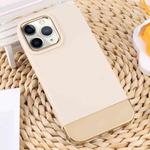 For iPhone 11 Pro Max TPU + Electroplated PC Phone Case (Beige)