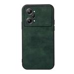 For OPPO K10 Pro 5G Accurate Hole Two-color Litchi Texture PU Phone Case(Green)