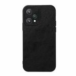 For OPPO Realme 9 Pro Accurate Hole Two-color Litchi Texture PU Phone Case(Black)