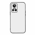 For OPPO Realme GT Neo 3 Accurate Hole Two-color Litchi Texture PU Phone Case(White)