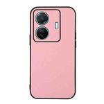For vivo S15e Accurate Hole Two-color Litchi Texture PU Phone Case(Pink)