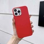 Electroplated Leather Texture Phone Case For iPhone 13 Pro Max(Red)
