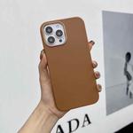 Electroplated Leather Texture Phone Case For iPhone 11 Pro Max(Brown)