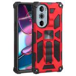 For Motorola Edge 30 Pro Shockproof TPU + PC Magnetic Protective Phone Case with Holder(Red)