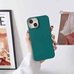 For iPhone 13 Pro Max Liquid Silicone Electroplating + Flannel Phone Case (Dark Green)