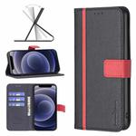 For iPhone 12 mini BF13 Color Matching Cross Texture Leather Phone Case (Black)