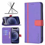 For iPhone 12 mini BF13 Color Matching Cross Texture Leather Phone Case (Purple)