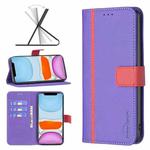 For iPhone 11 BF13 Color Matching Cross Texture Leather Phone Case (Purple)
