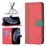 For iPhone 11 Pro BF13 Color Matching Cross Texture Leather Phone Case (Red)